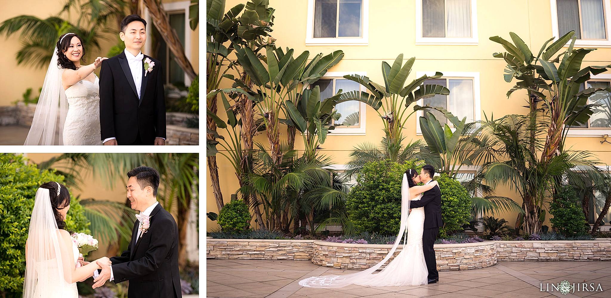 11 san gabriel hilton wedding first look photography