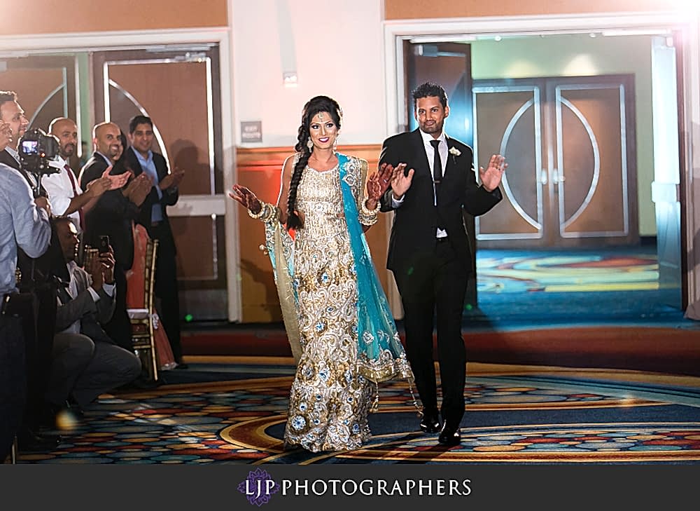 anaheim marriott indian wedding photographer wedding reception photos grand entrance