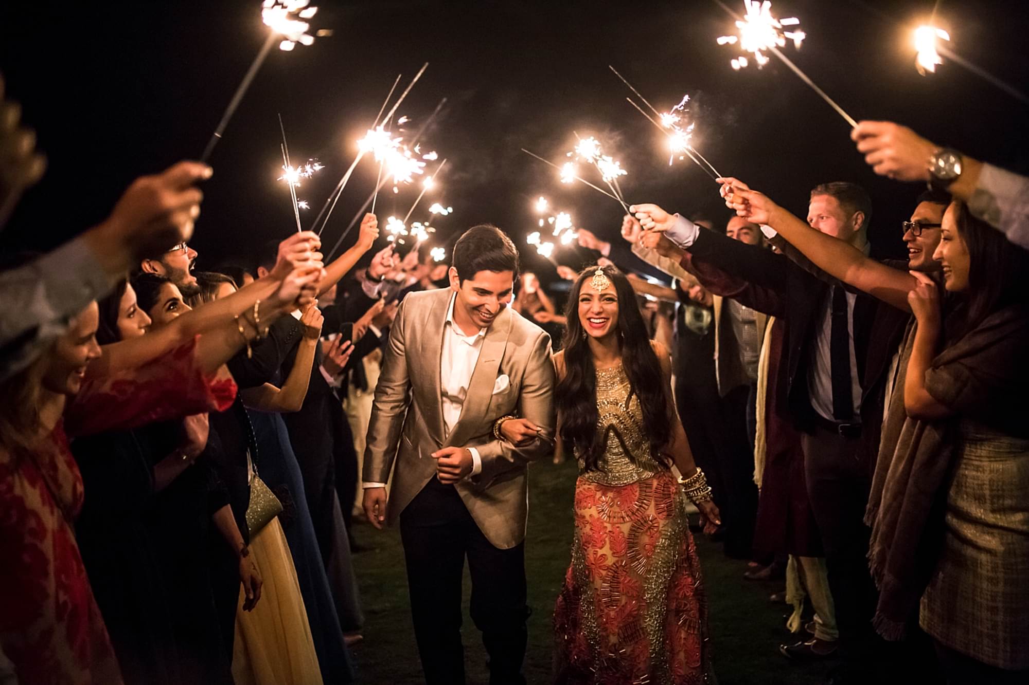 evening sparkler shot
